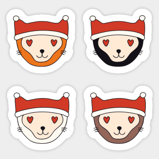 Christmas cats in hats Sticker